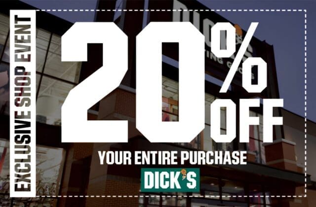 Our partner DICK'S Sporting Goods will be hosting a discount shop event for NYS later this month from August 28-31!

You will receive 20% off your purchase on most items in the store. Some exclusions apply. Coupon MUST display league name, valid dates, and barcode when presented. If they don’t have an item you are looking for, you can place an order (in store with a team member) and receive 20% off team sports items, free shipping, and your item in 3-6 business days.

Our discount shop event will be on Friday 8/28 – Monday 8/31 at your local DICK’S Sporting Goods.
