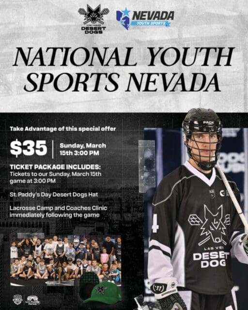 National Youth Sports is excited to share a special opportunity with the Las Vegas Desert Dogs 🥍🍀

Families and coaches can take advantage of an exclusive St. Patrick’s Day ticket offer that includes a Desert Dogs game plus a post-game lacrosse experience. Participants can choose between a player lacrosse camp (no experience required) or a coaches clinic designed for parent and youth coaches. A game-only ticket option is also available.

Following the game, players and coaches will hit the field to learn from the pros — and each camp or clinic participant will receive a limited-edition St. Paddy’s Day x Desert Dogs hat.

The fun starts early with the Big Dog’s Tailgate Party, featuring green beer specials, kids activities, food trucks, Irish dancers, bagpipes, and more. All fans will also receive a green rally towel upon entry.

This is a great chance for NYS families to enjoy a professional lacrosse game while learning the sport and celebrating St. Patrick’s Day together 🍀

👉 Click the link in our bio to grab your tickets today!